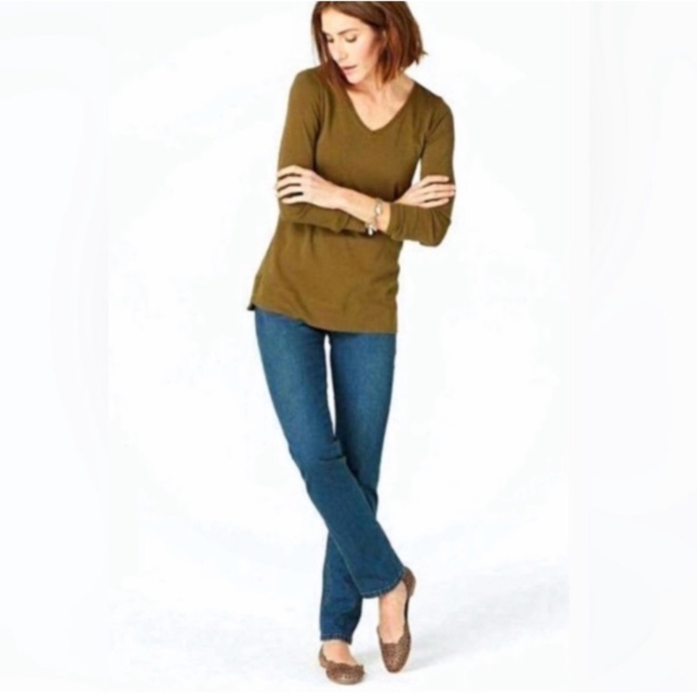 J. Jill Women’s Denim Tried and True Modern Slim Leg Jeans. Size 8 with Stretch.
